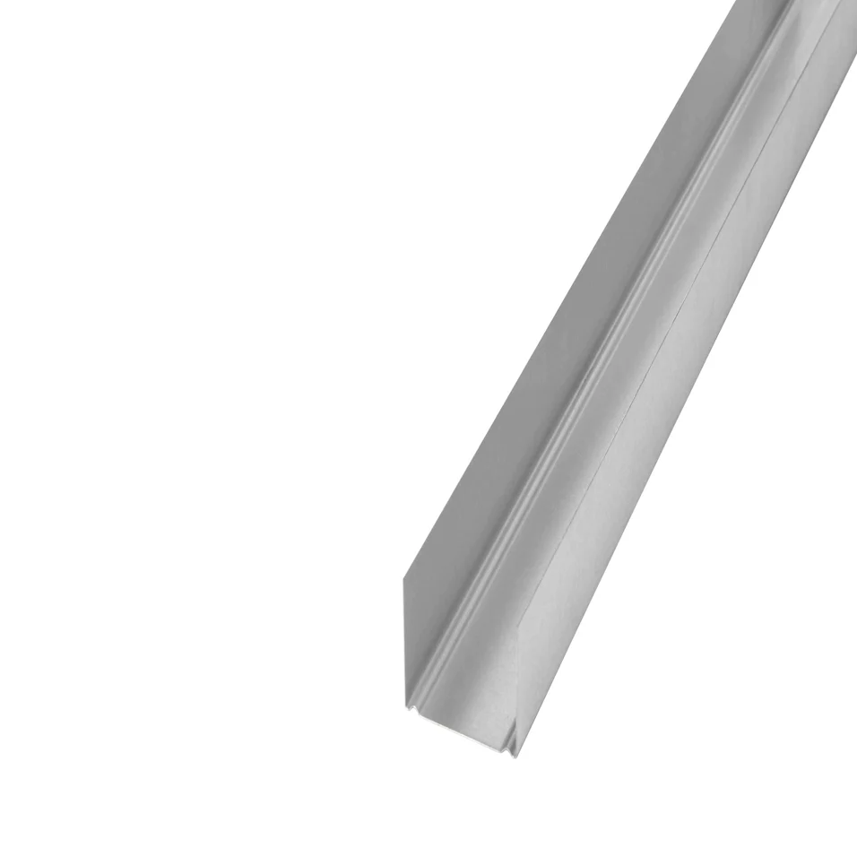 Top/Bund skinne til gips U-profil 120mm - 3meter