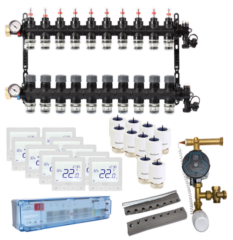 GULVVARMEPAKKE PUSH 20, M/FLOWMETER, 10-GREN M/SHUNT