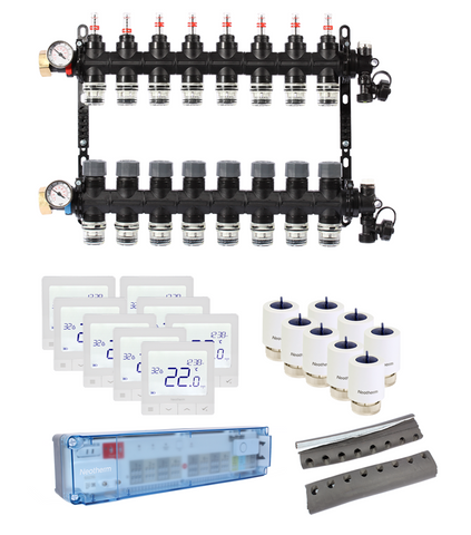 GULVVARMEPAKKE PUSH 20, M/FLOWMETER, 8-GREN U/SHUNT