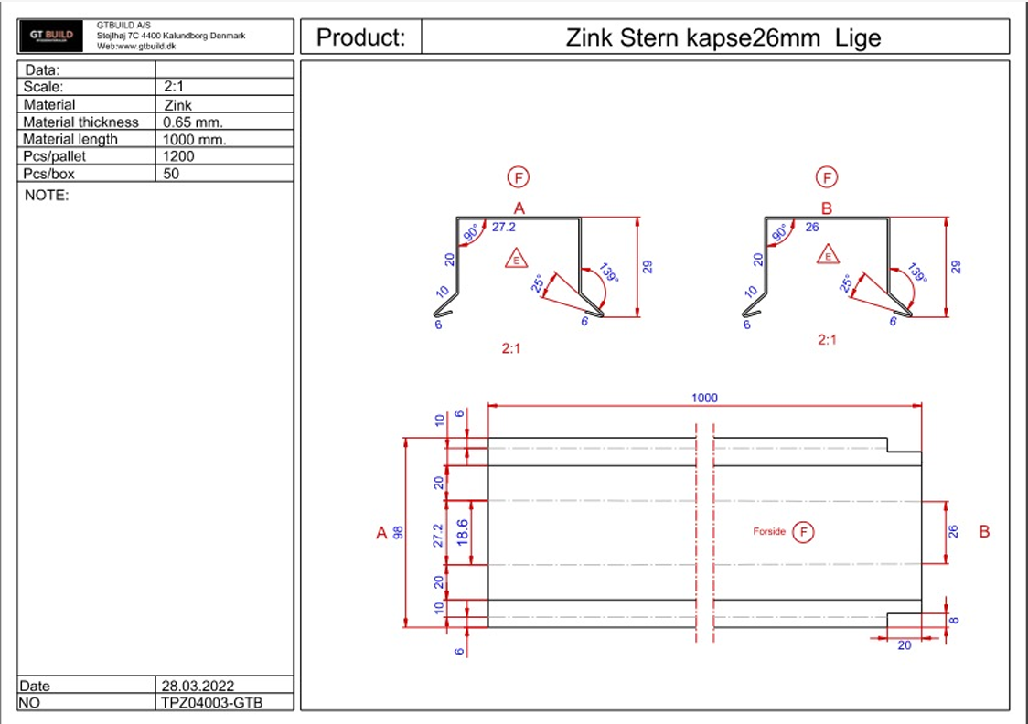 Stern kapsel 26mm lige - ZINK