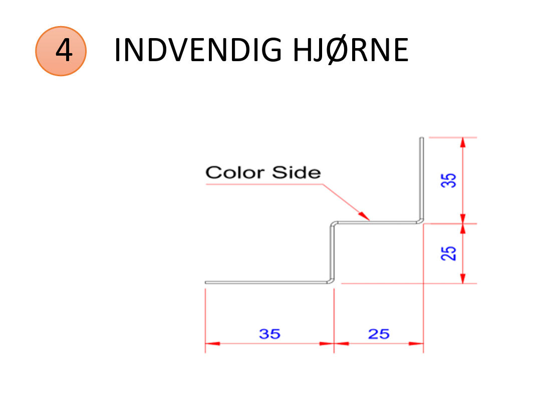 Indvendig hjørne HVID