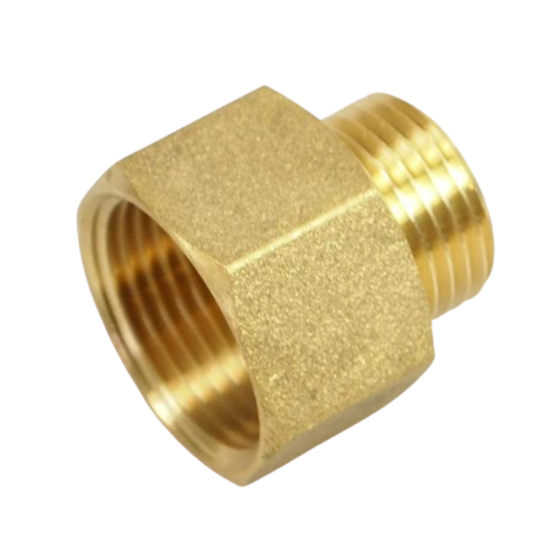Messing spidsmuffe 1 x 3/4"