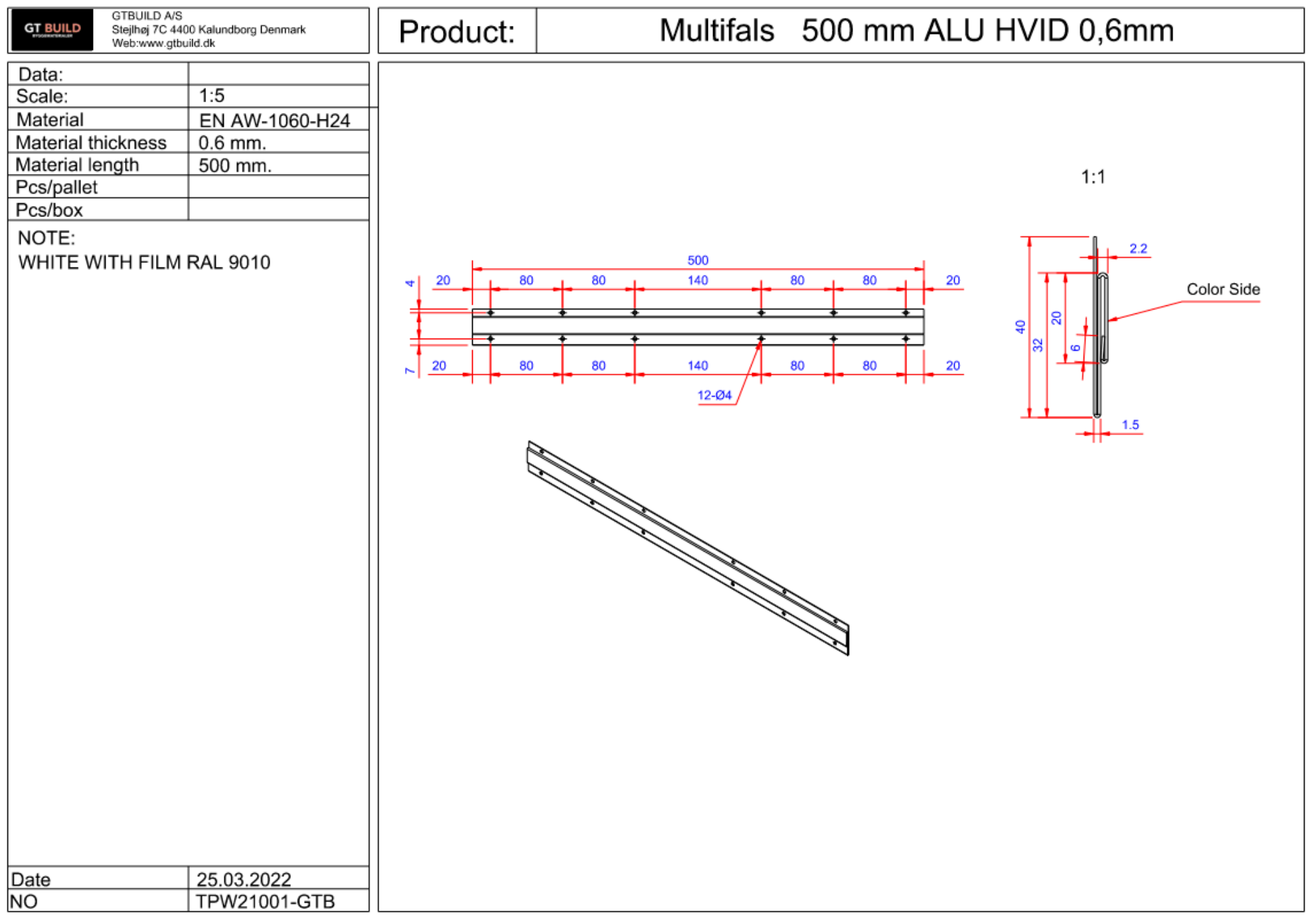 Multifals - Hvid