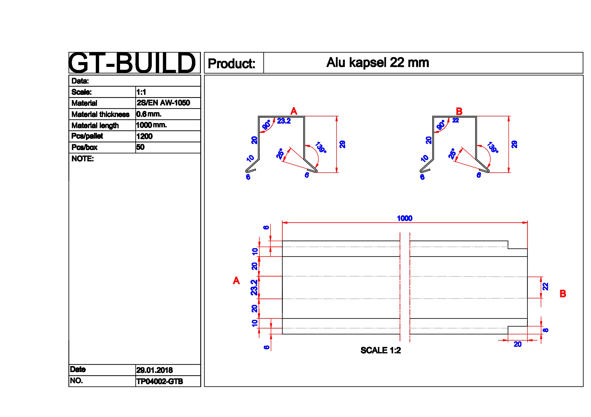 Stern kapsel 22mm lige
