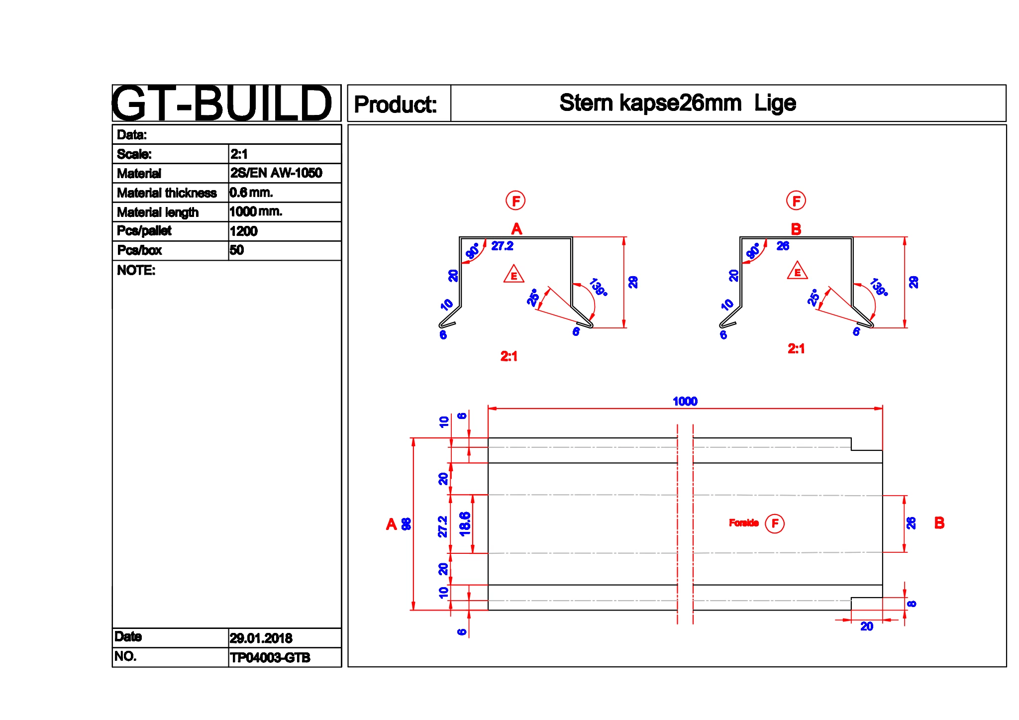 Stern kapsel 26mm lige