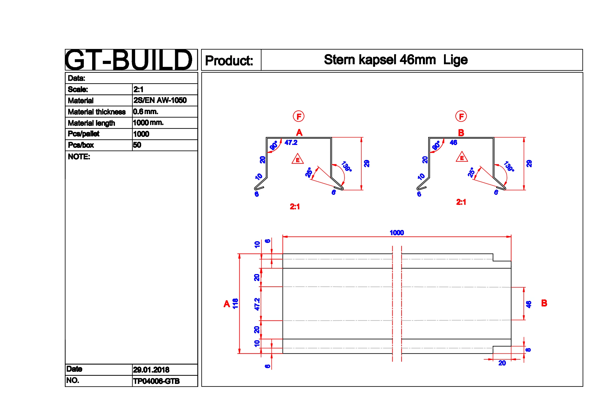 Stern kapsel 46mm lige