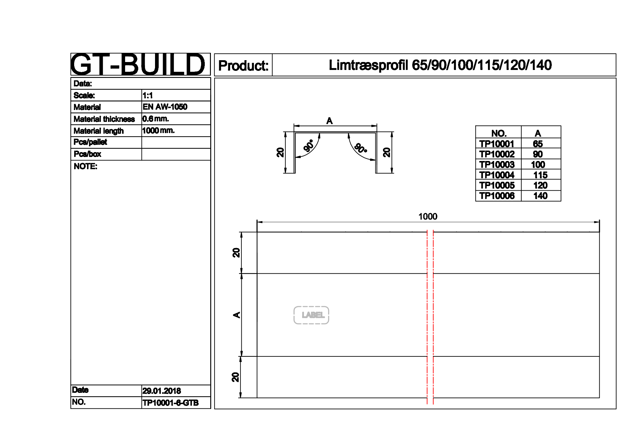 Limtræsprofil - 115mm