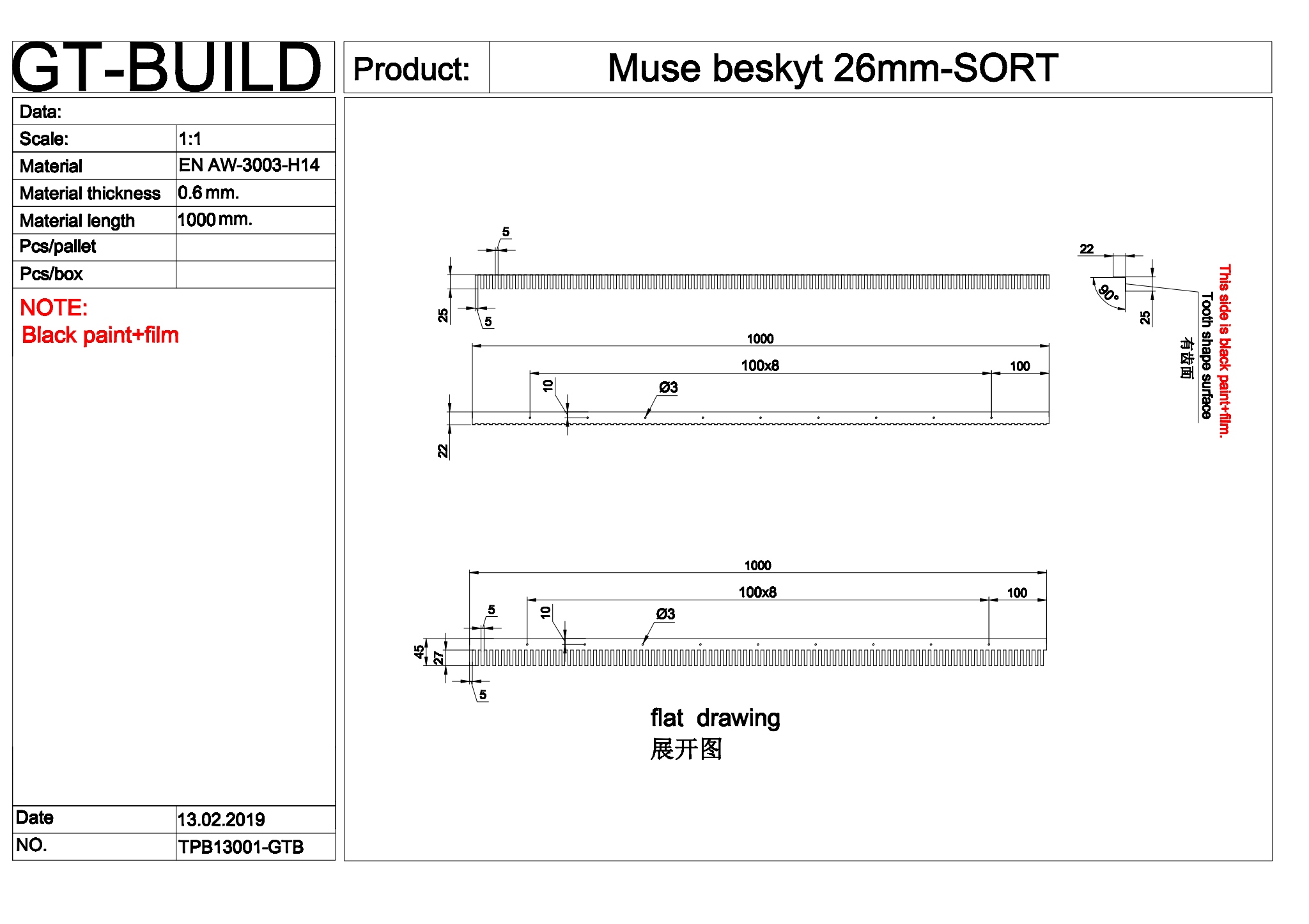 Musebeskytter 26mm - Sort